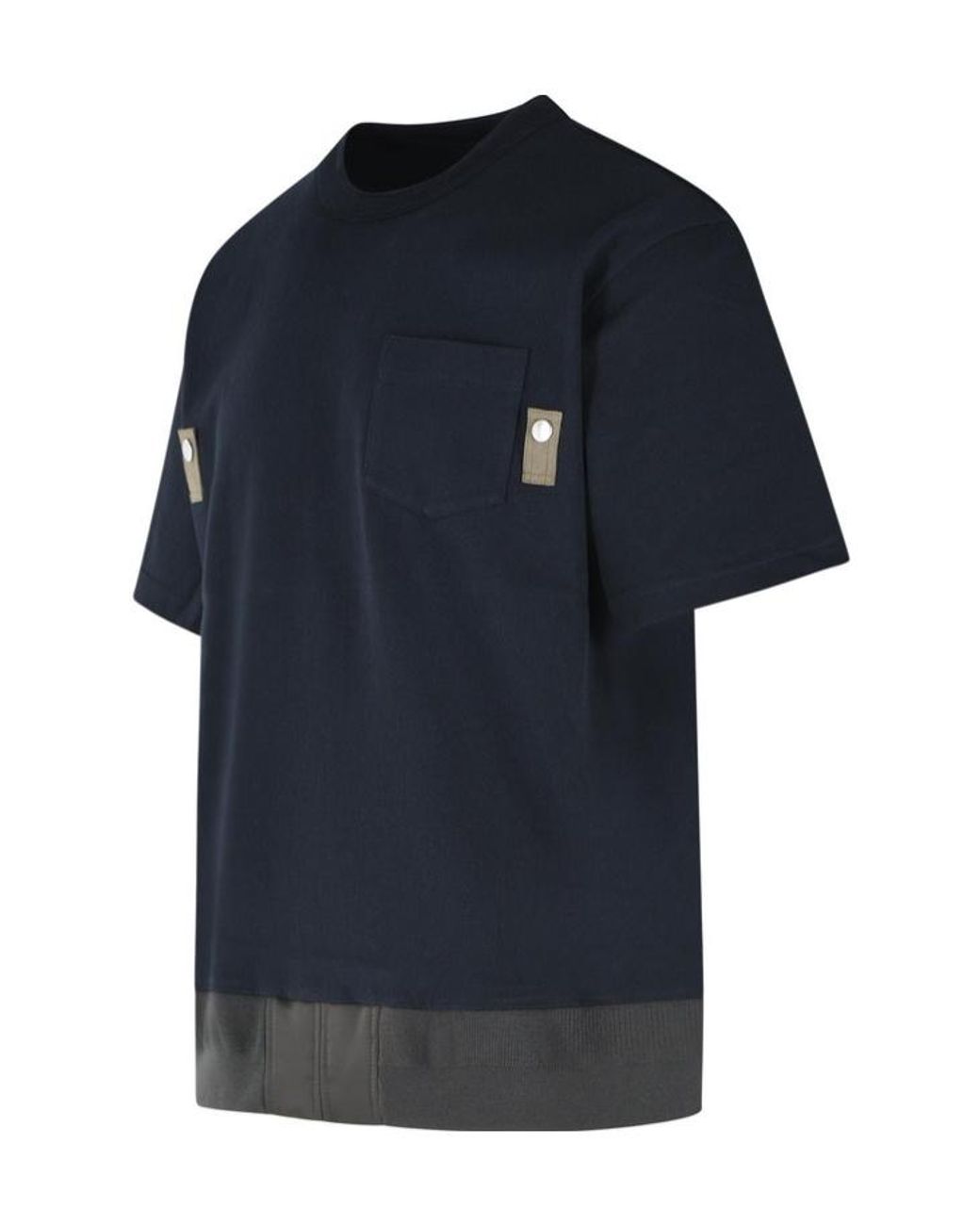 Sacai Black Patch Pocket Crewneck T-Shirt for men