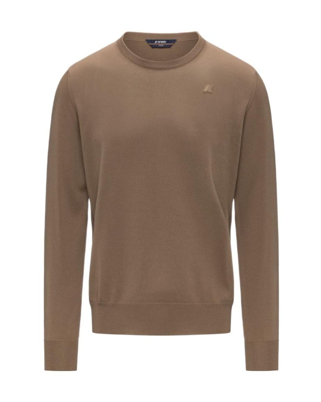 K-Way Brown Crew Neck Sweater for men