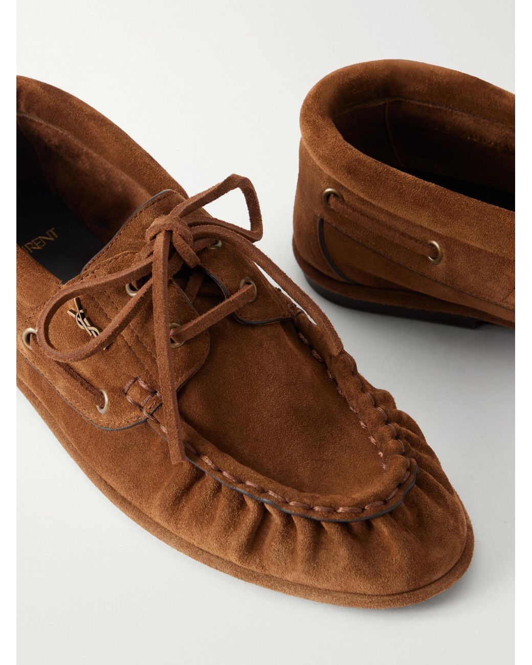 Saint Laurent Brown Le Loafer Boat Shoes