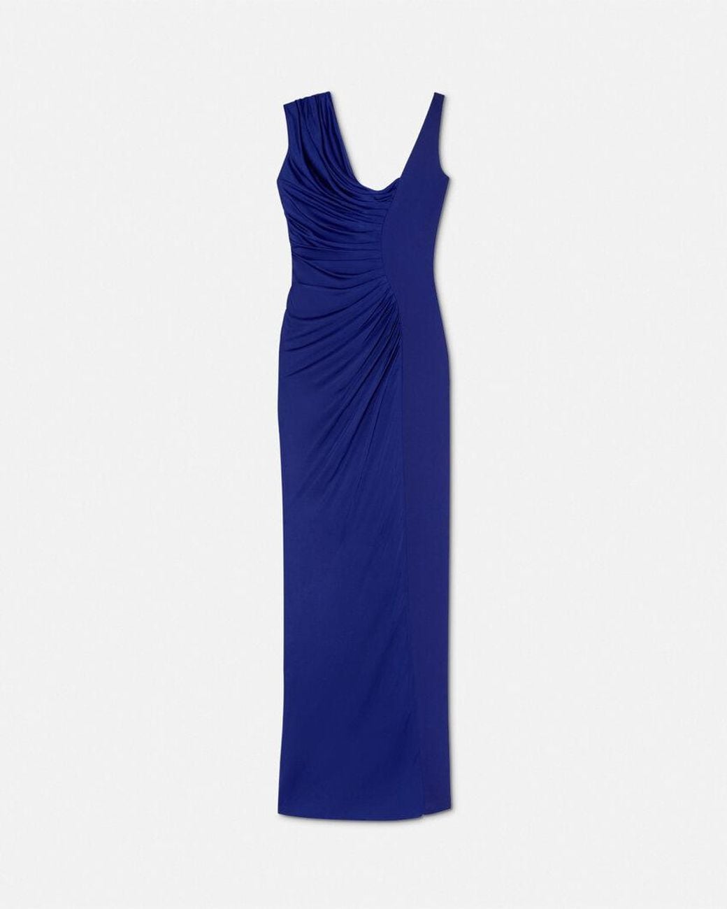 Versace Blue Long Dress With Draping