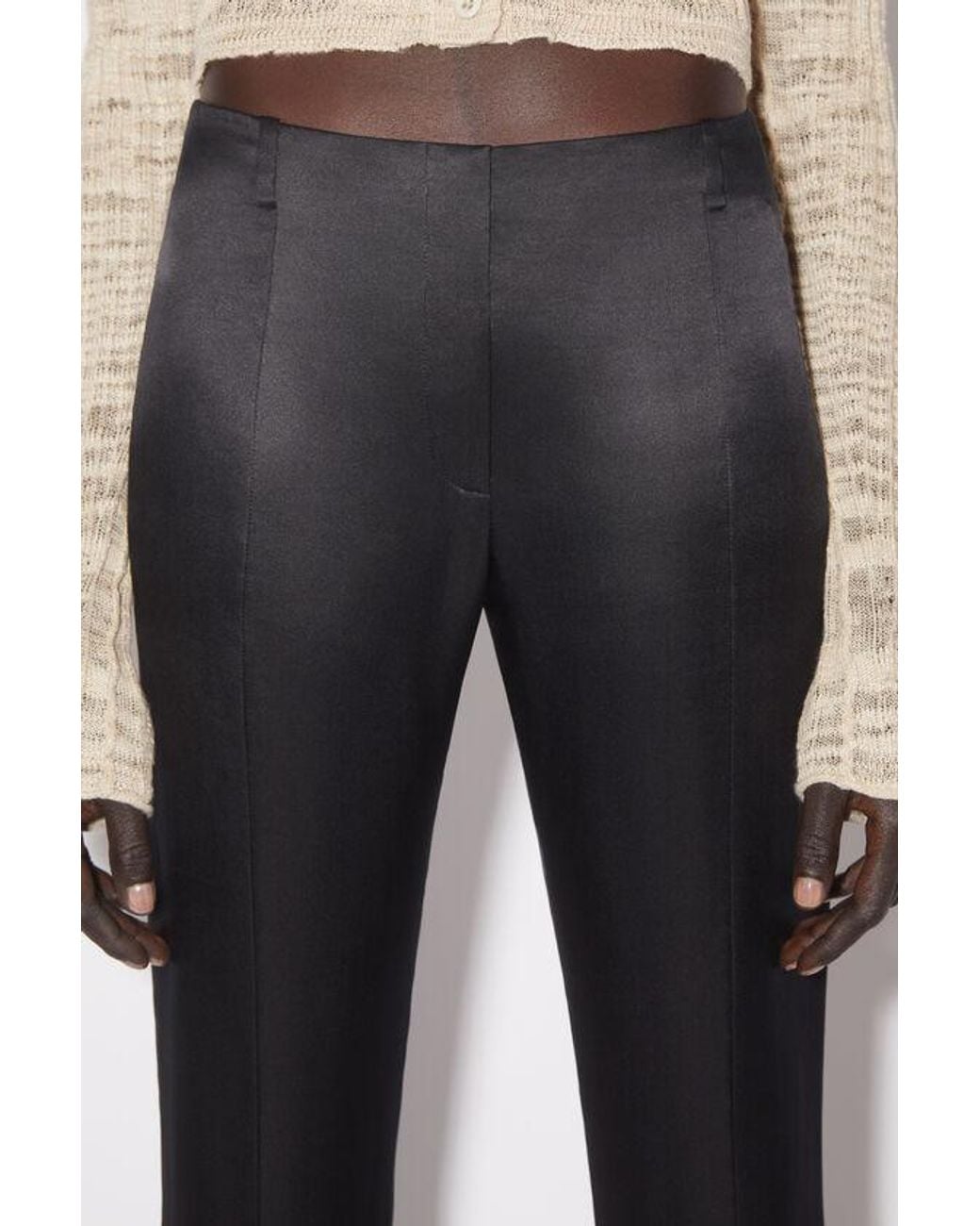 Acne Black Low-Rise Flared Trousers
