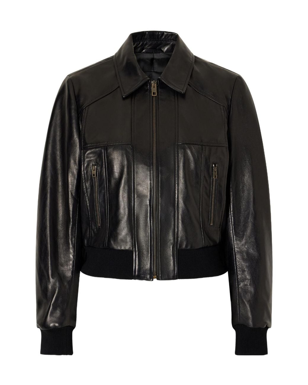 Nili Lotan Black Leather Cropped Jacket