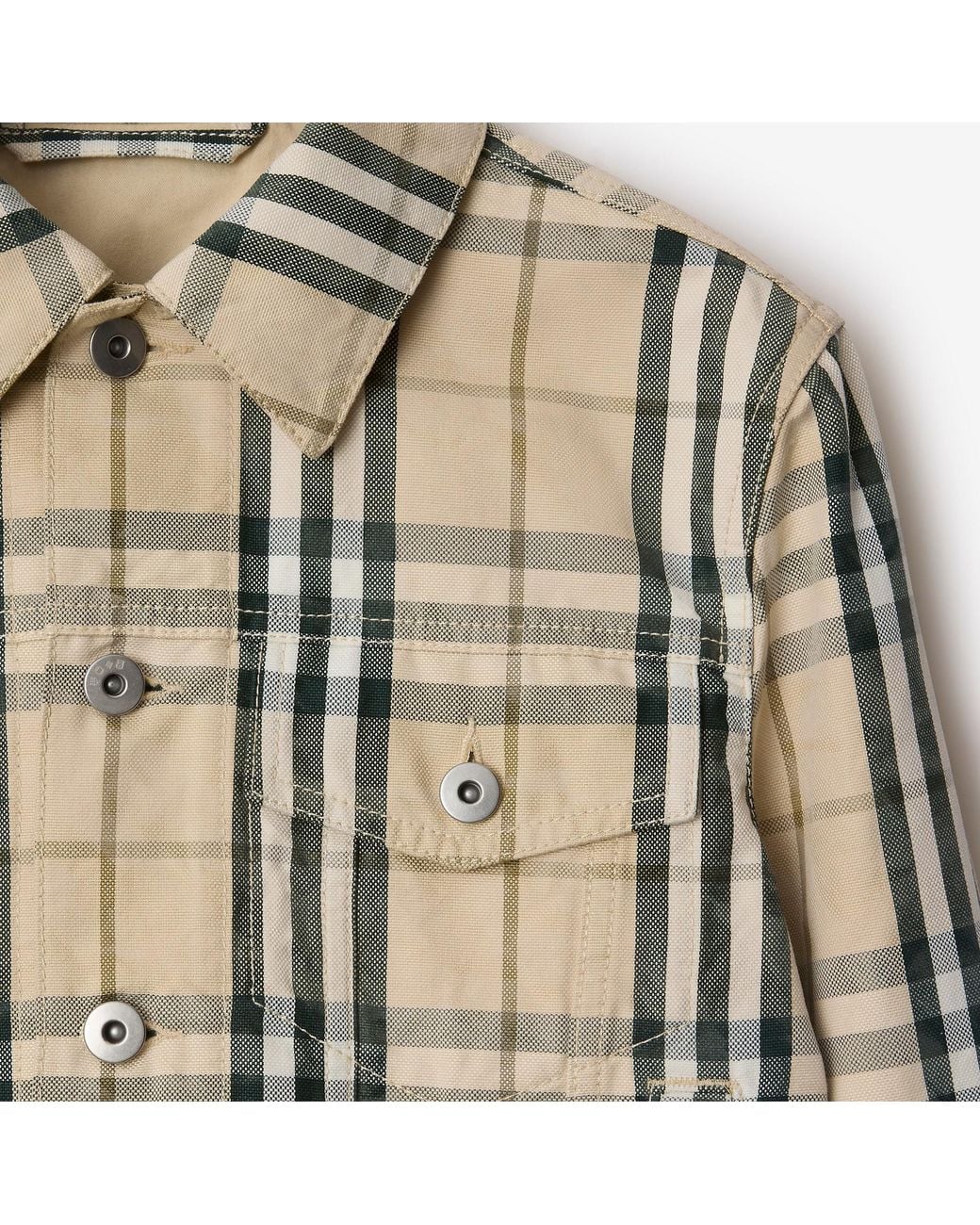 Burberry Metallic Checked Buttoned Long-Sleeved Jacket