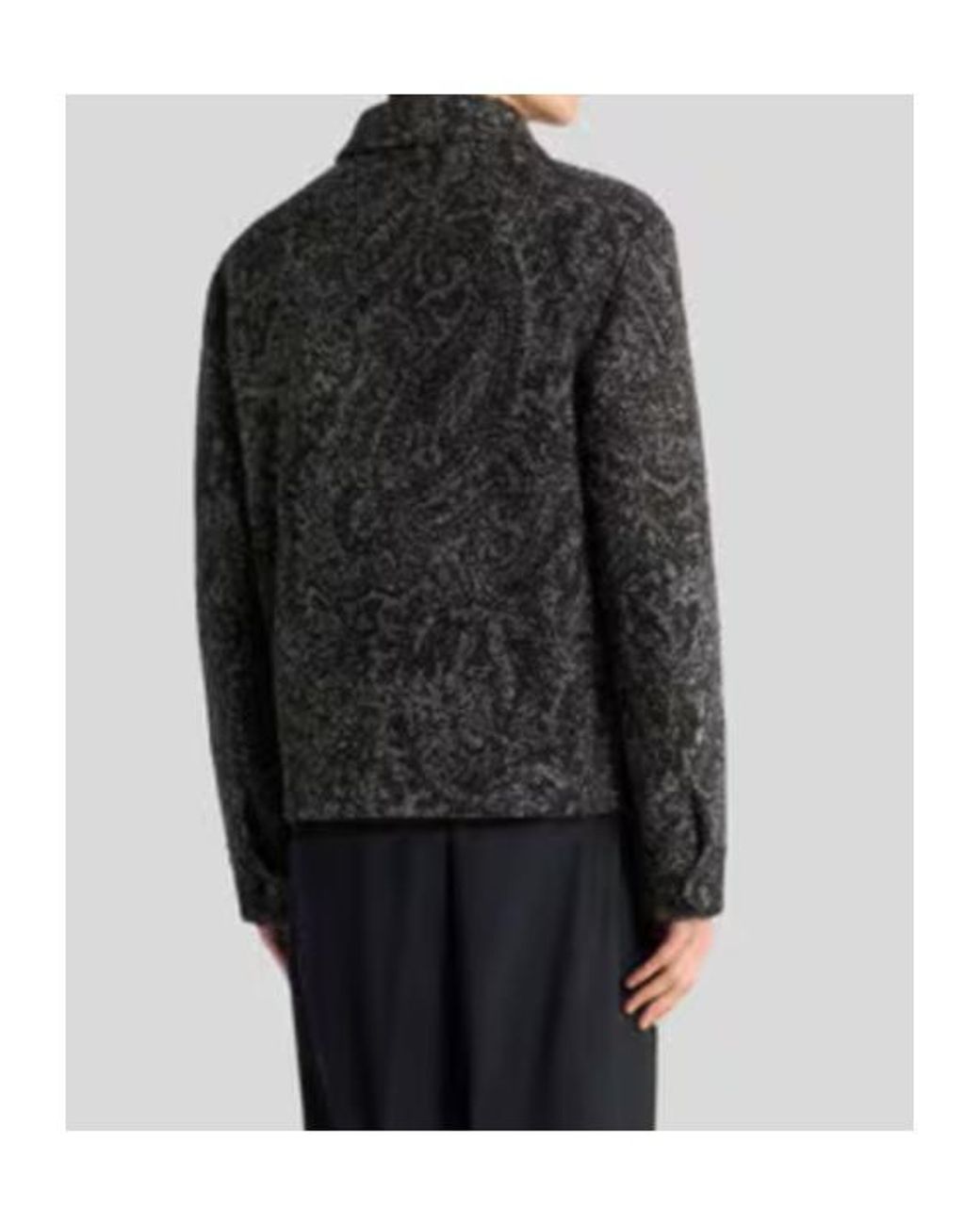 Etro Black Pattern-Jacquard Zipped Bomber Jacket for men