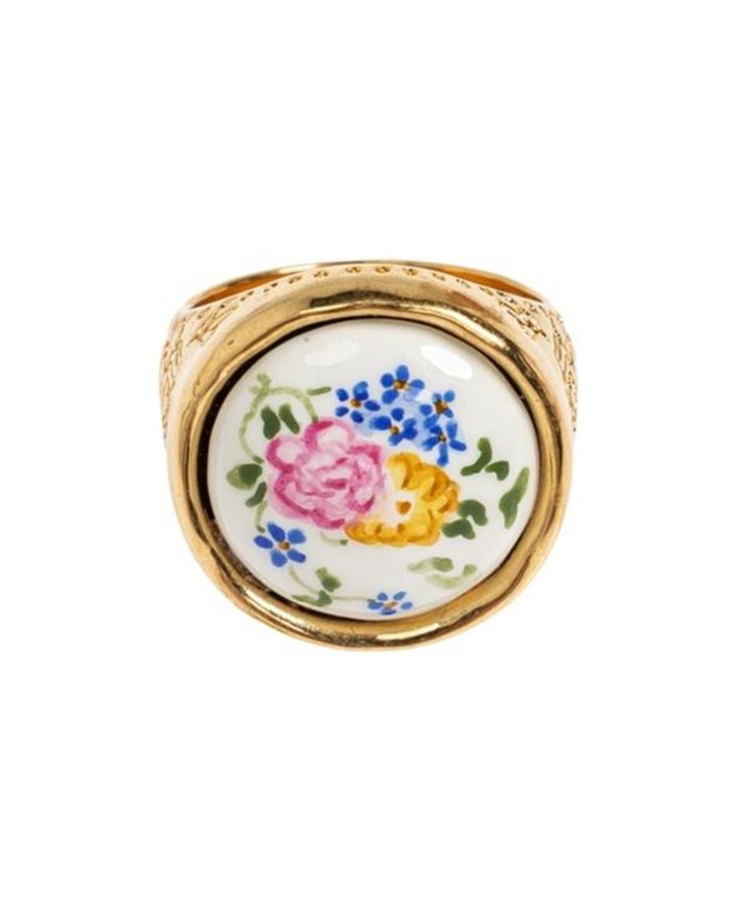 Chloé White Chloé Bloomcraft Enamel Signet Ring
