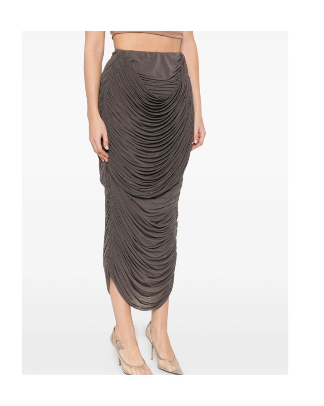 Magda Butrym Brown Ruched Skirt