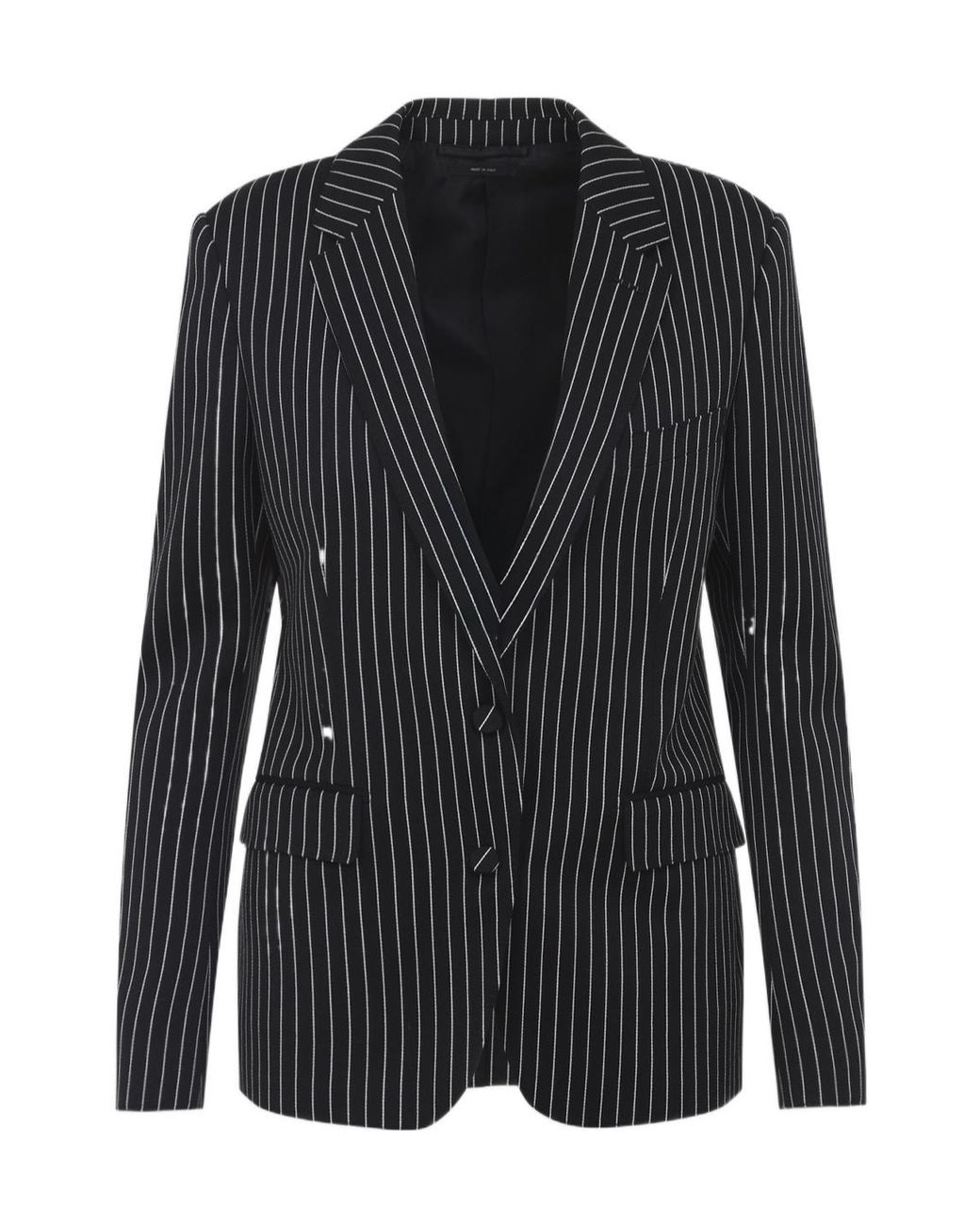 Tom Ford Black Striped Single Breasted Blazer
