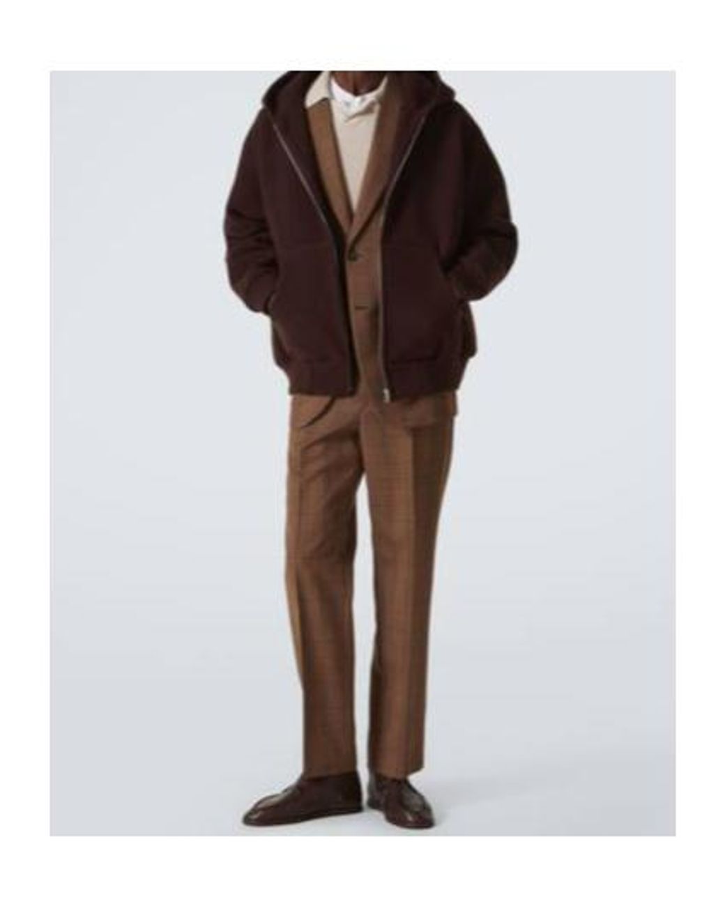 Auralee Purple Hooded Zip-Up Sweatshirt for men
