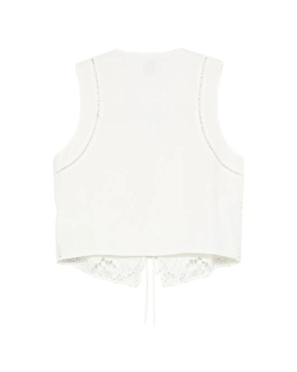 Boss White Lace Tie-Fastening Top