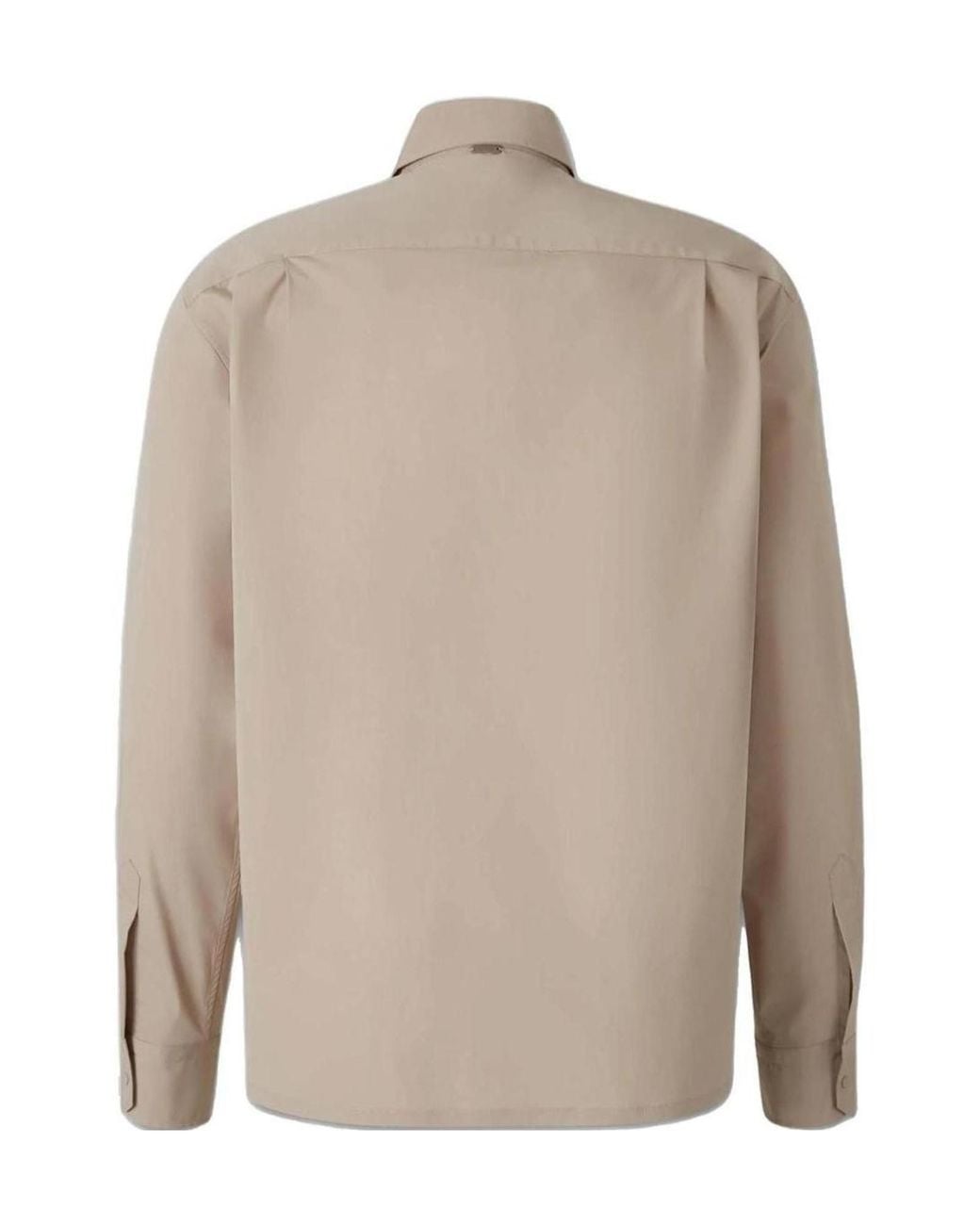 Herno Brown Button-Up Straight Hem Shirt for men