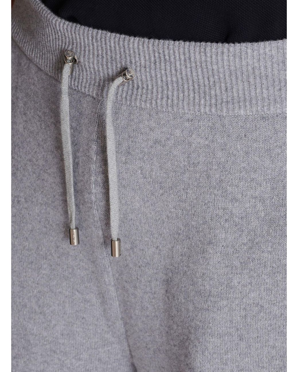 Balmain Gray Logo Patch Straight-Leg Trousers for men