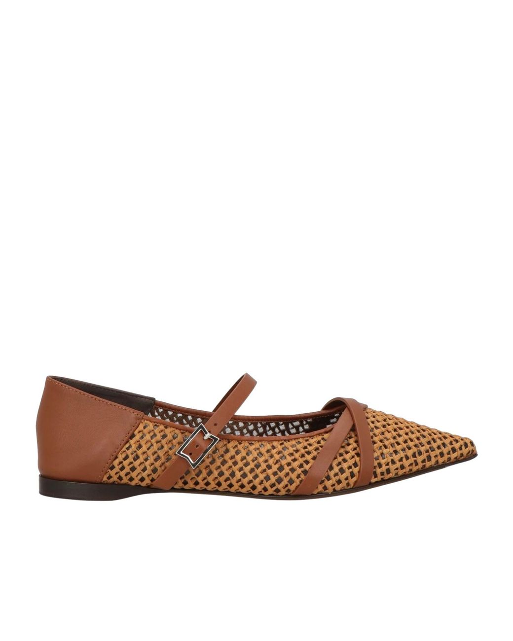 Max Mara Brown Hollow-Out Design Ballet Flats