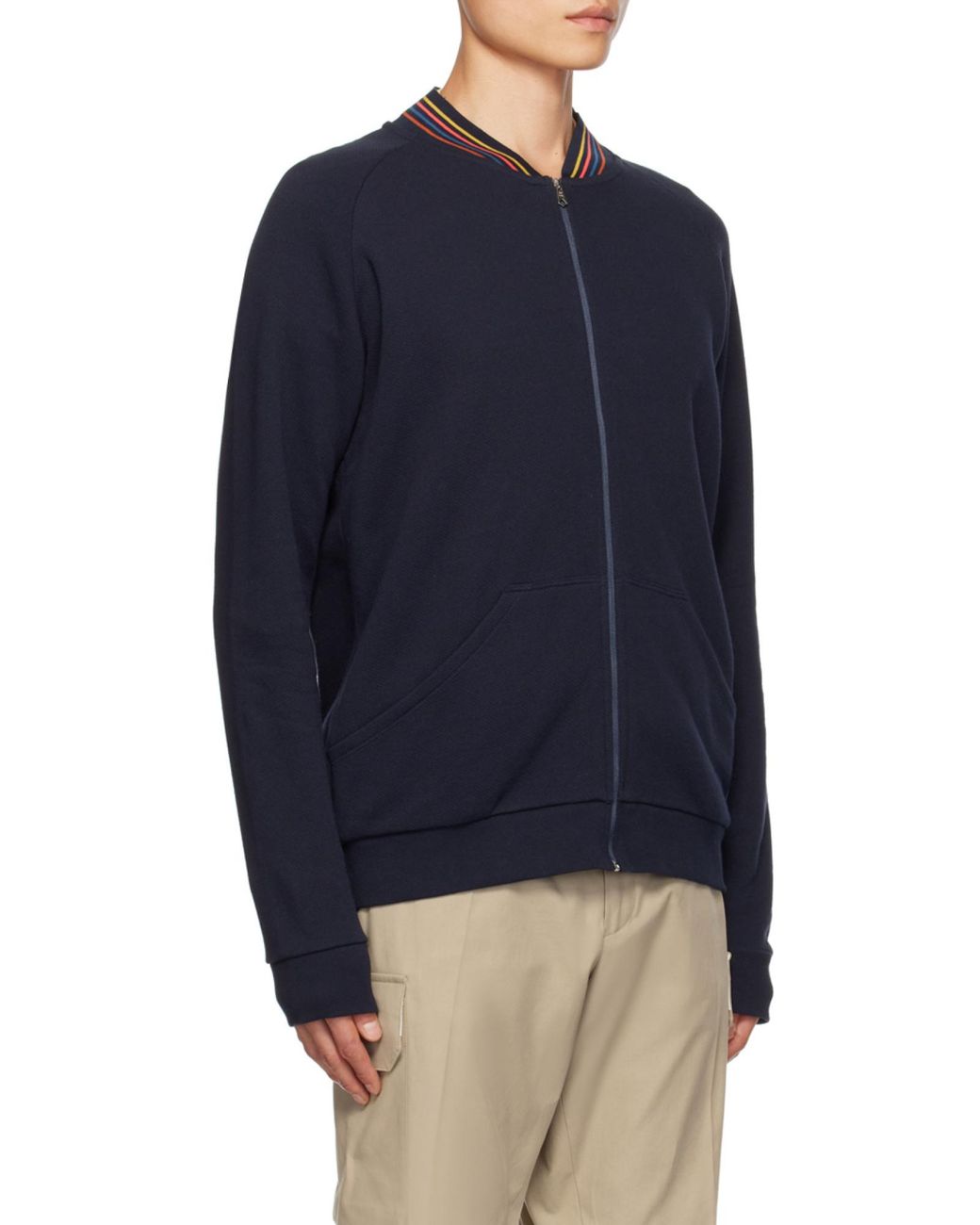 Paul Smith Blue Artist Stripe Zip Lounge Jacket for men