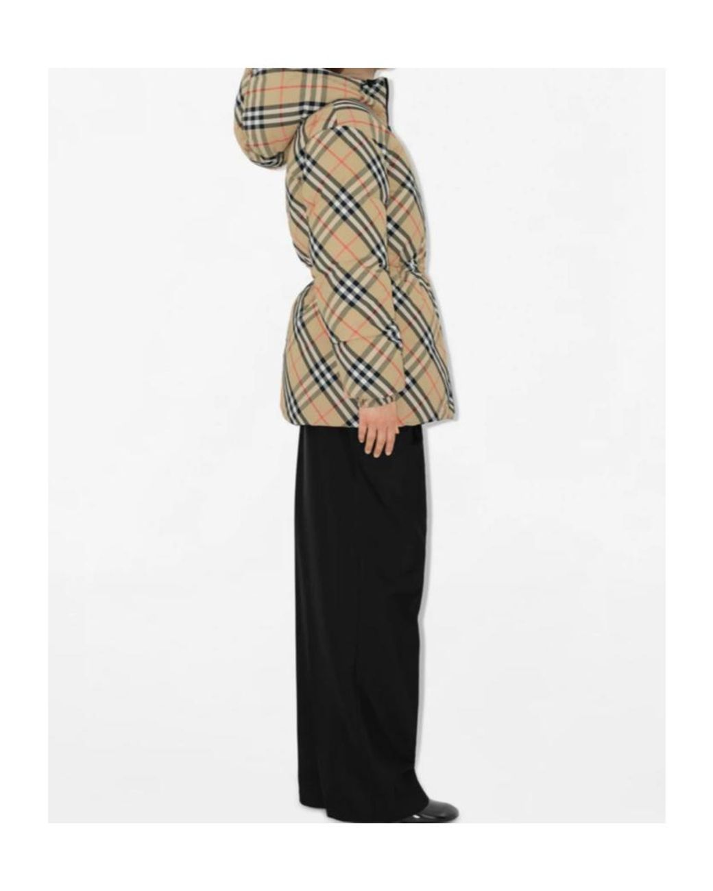 Burberry Metallic Checked Hooded Reversible Down Jacket