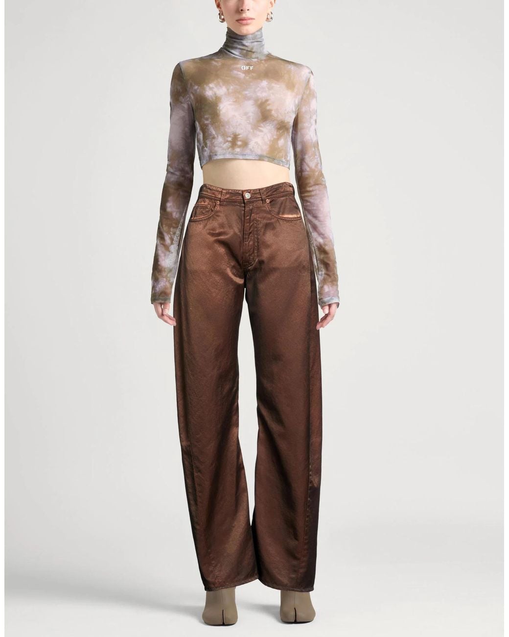MM6 by Maison Margiela Brown Casual Trousers