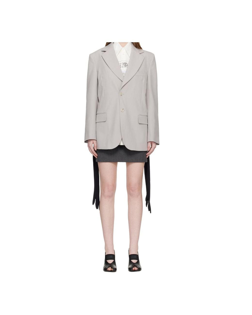 MM6 by Maison Margiela Gray Long-Sleeve Blazer
