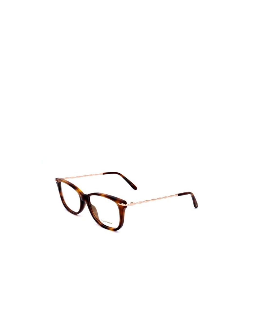 Elie Saab White Rectangular Frame Glasses