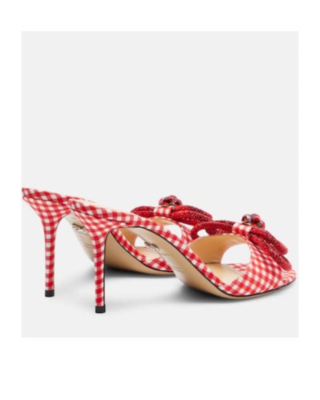 Mach & Mach Pink Double Bow 85 Gingham Mules