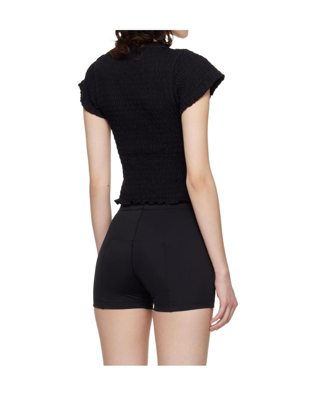 Vetements Black Pleated Crew Neck T-Shirt