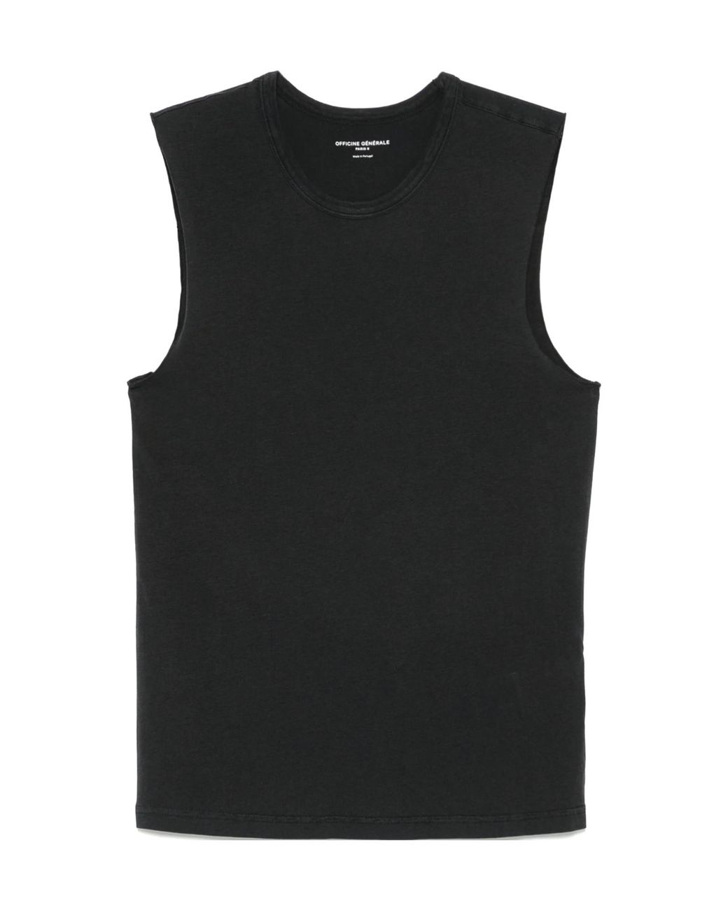 Officine Generale Black Jersey Tank Top