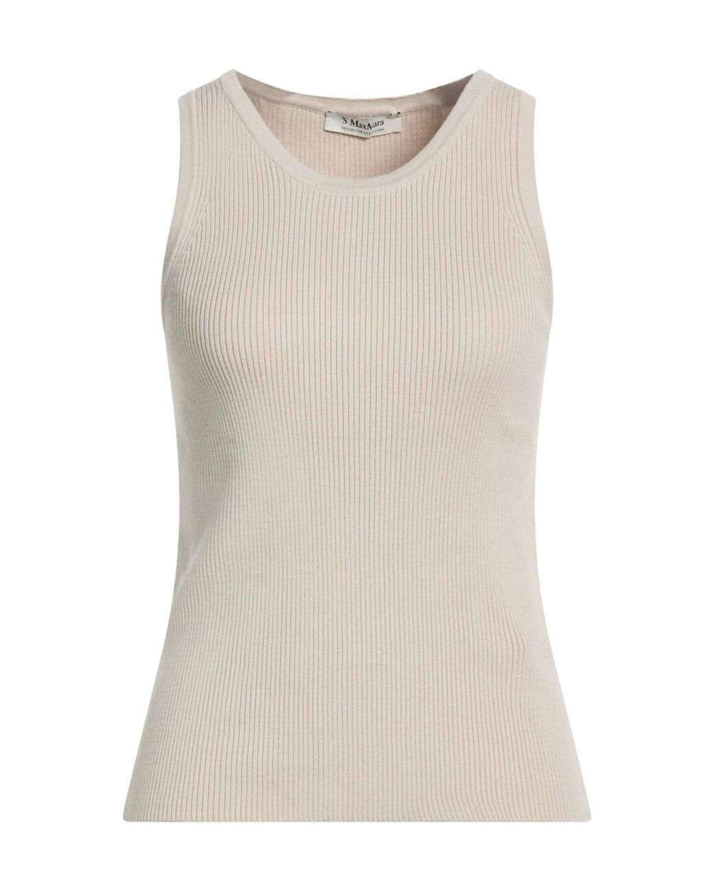 Max Mara Natural Ribbed-Knit Tops