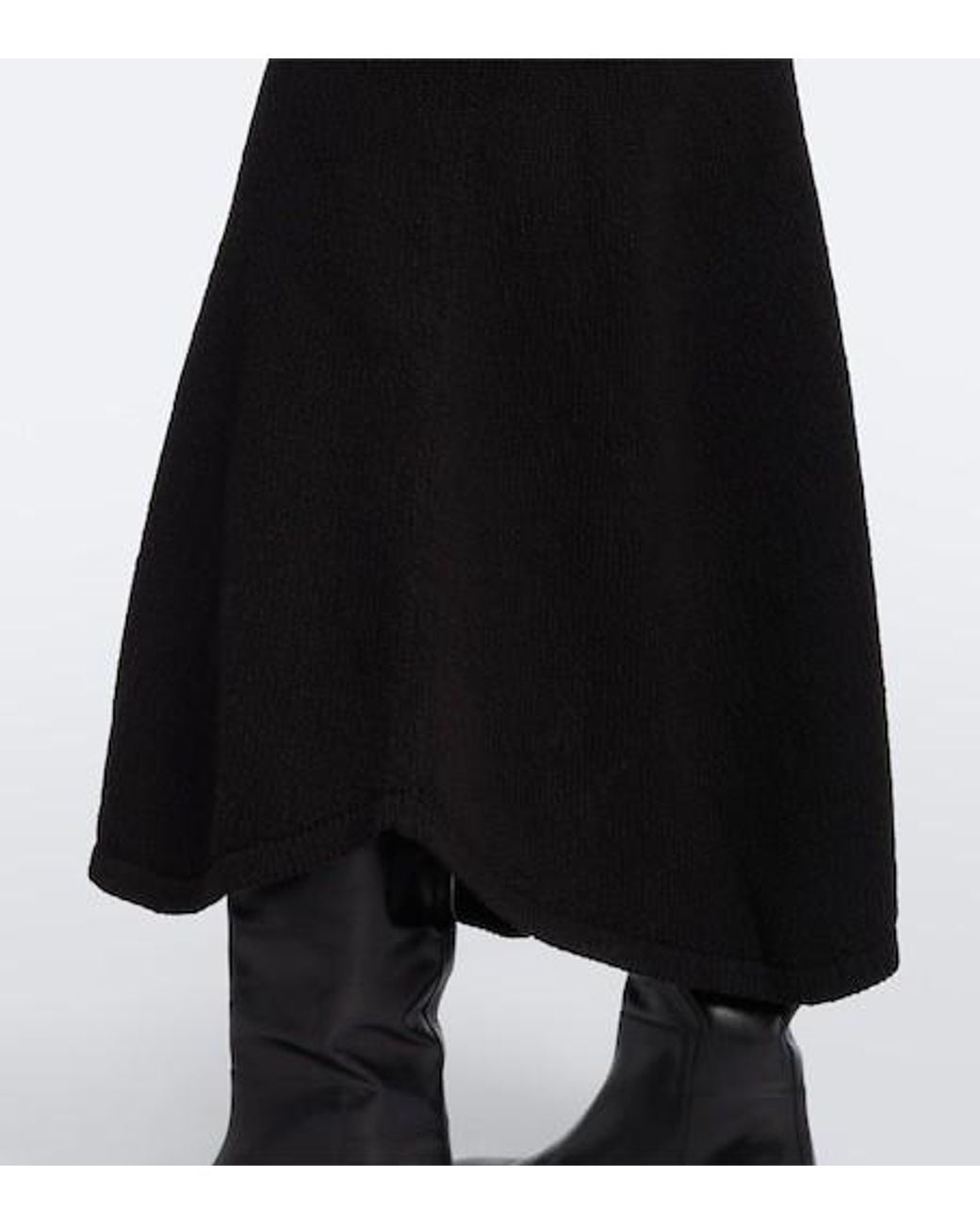 AYA MUSE Black Ken Cotton Midi Skirt