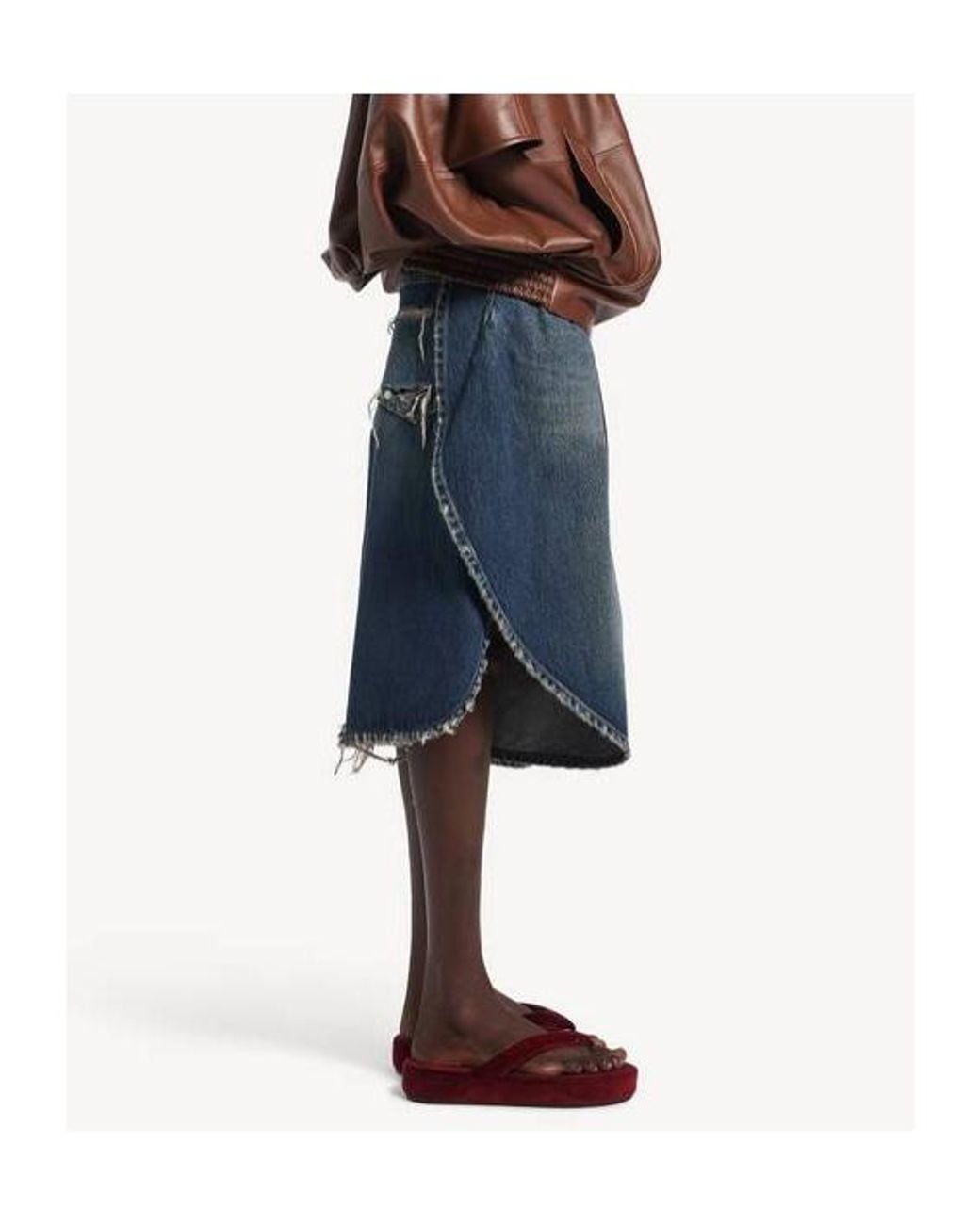 Balenciaga Blue Distressed Tulip Bermuda Shorts