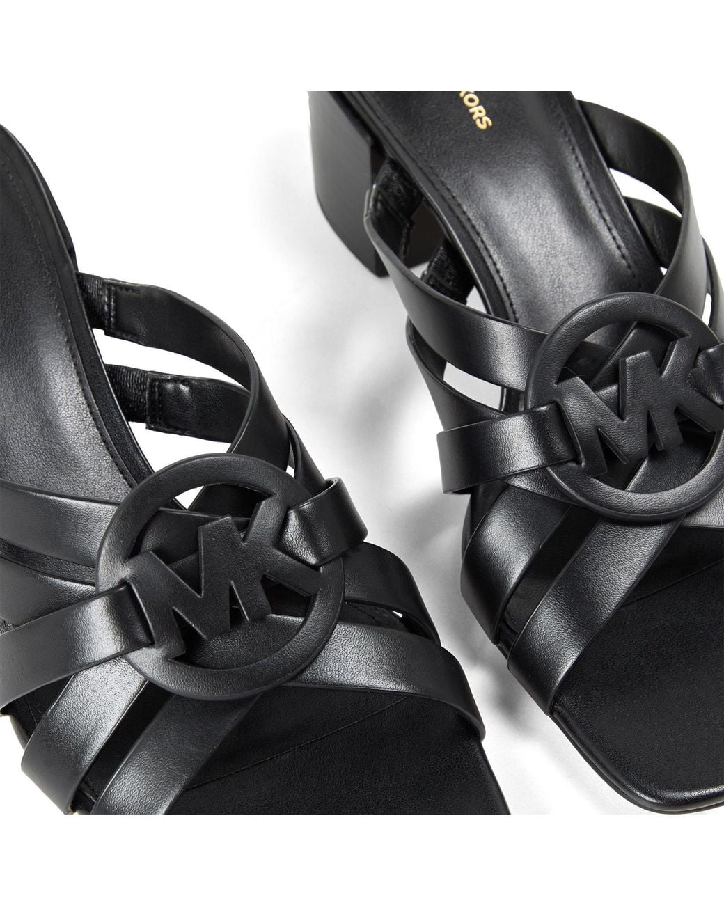 MICHAEL Michael Kors Black Mid Mule Heeled Sandals