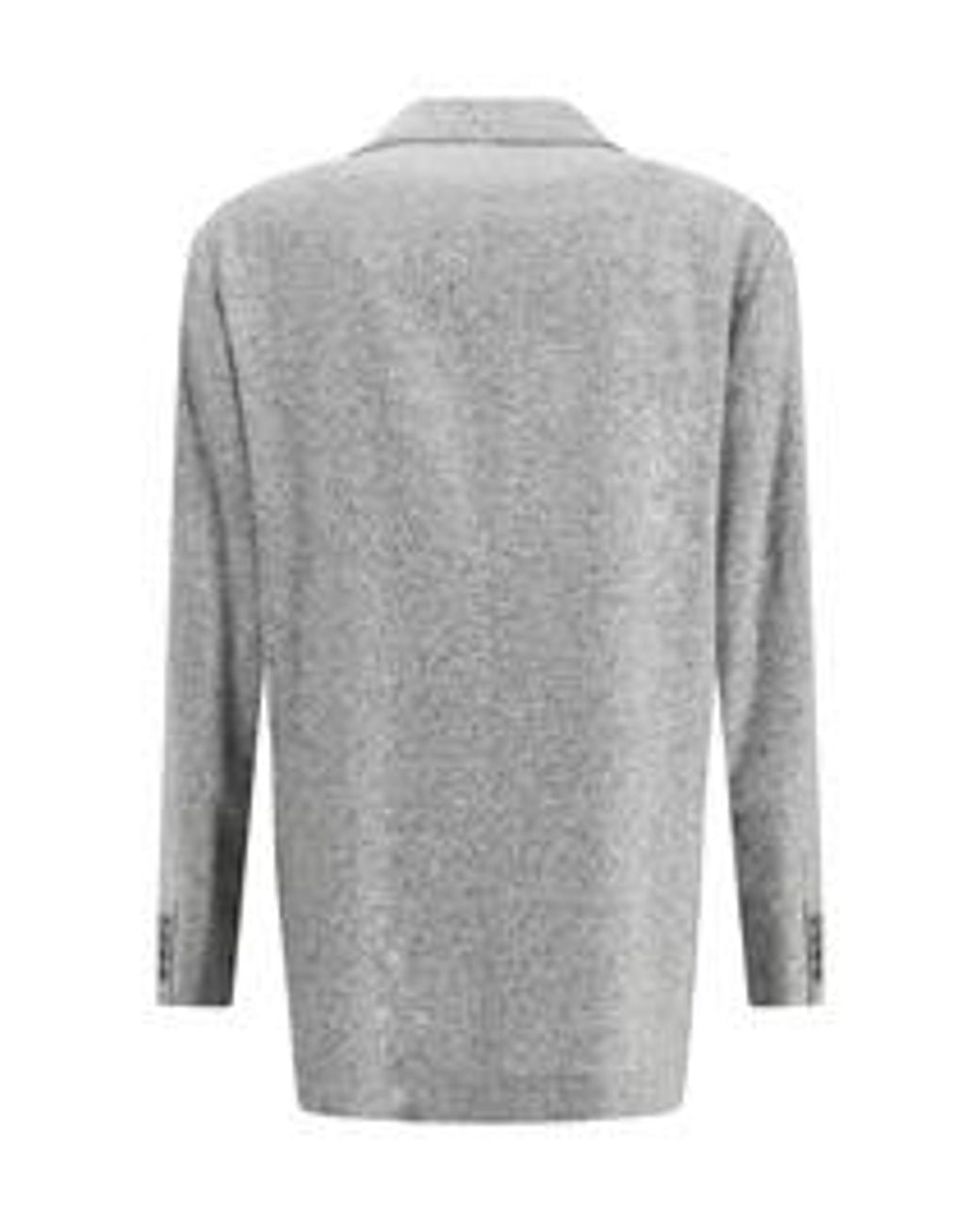 Brunello Cucinelli Gray Grisaille One-And-A-Half Breasted Deconstructed Blazer for men
