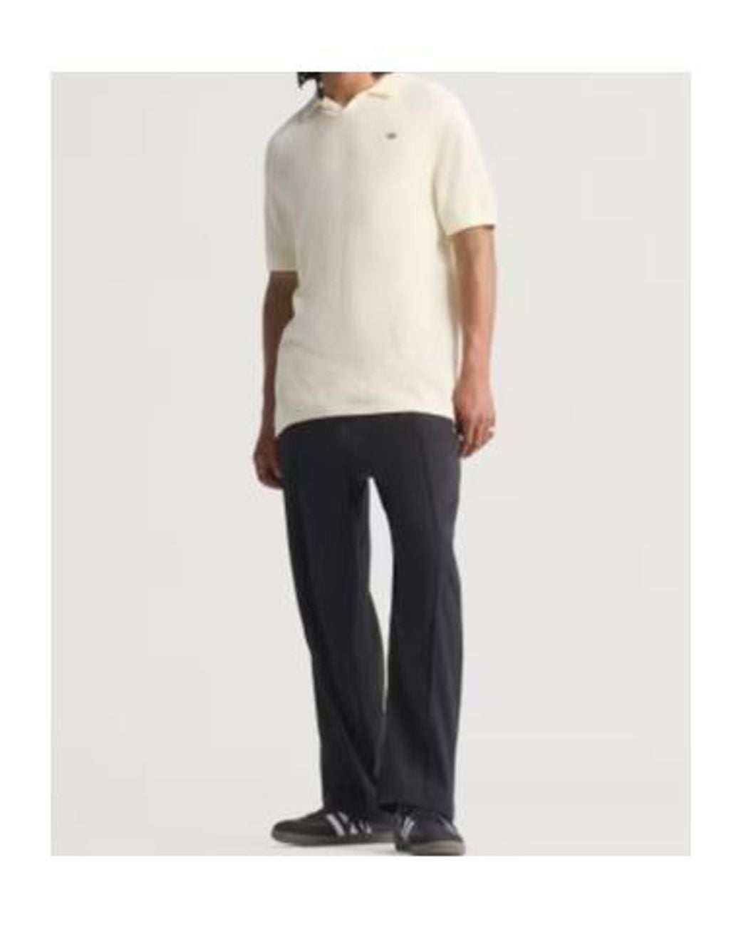 Adidas Originals White Logo-Plaque Polo Shirt for men