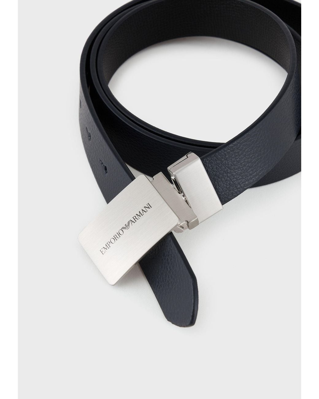 Emporio Armani White Logo Double-Sided Belt for men