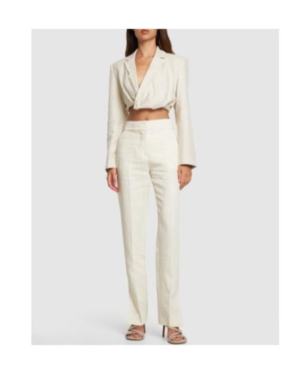 Jacquemus White Wide-Leg High-Waisted Trousers