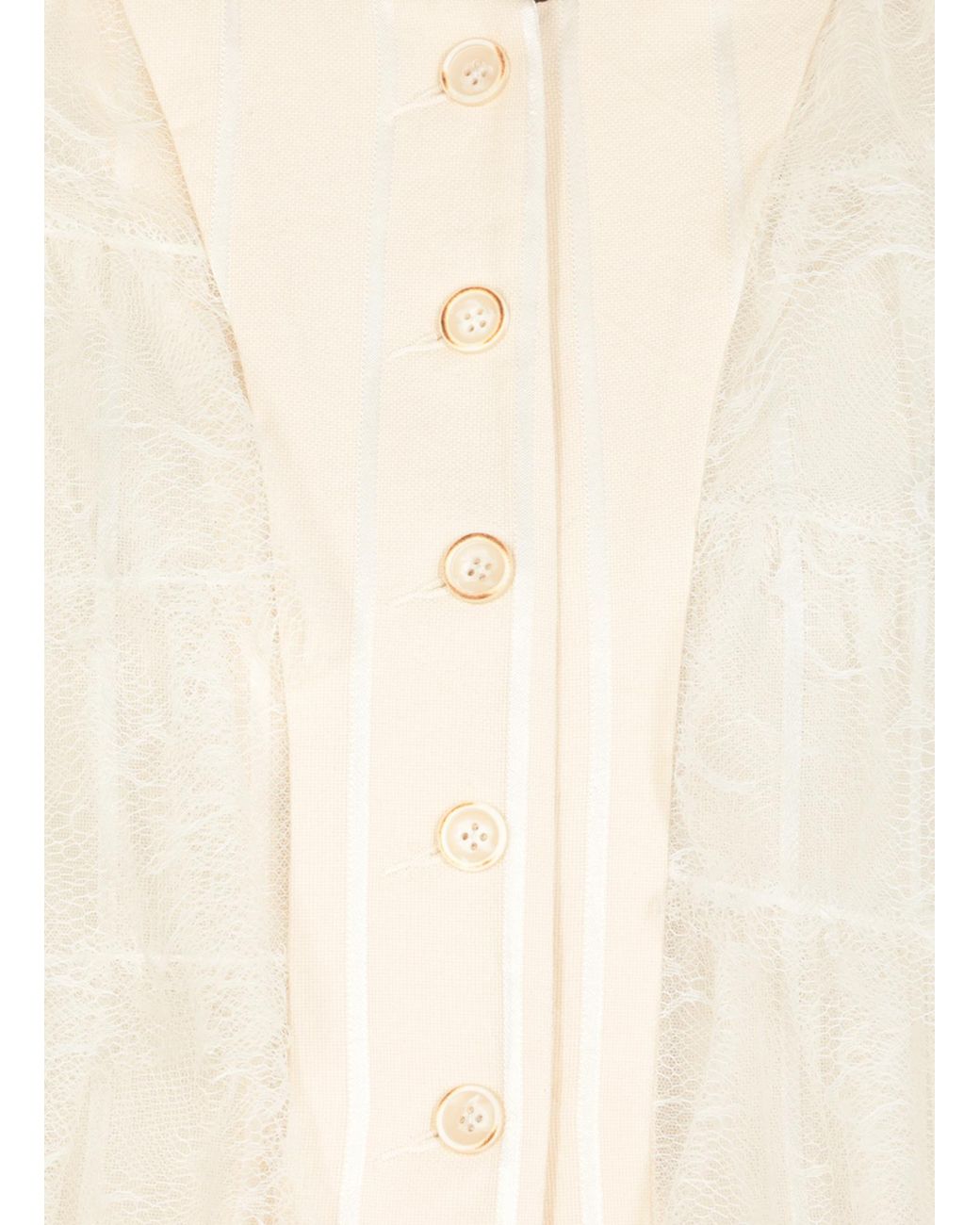 Uma Wang White Laminated Single-Breasted Coat