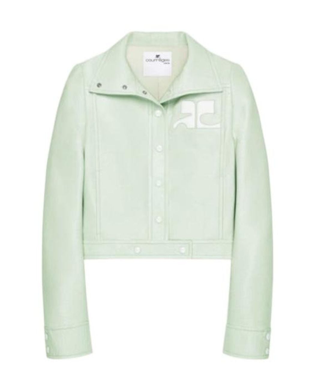 Courreges Green Courrèges Vinyl Collared Button-Up Jacket