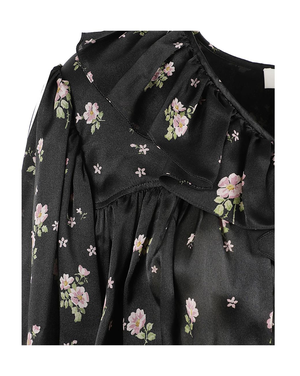 Chloé Black Maxi Top With Ruffles