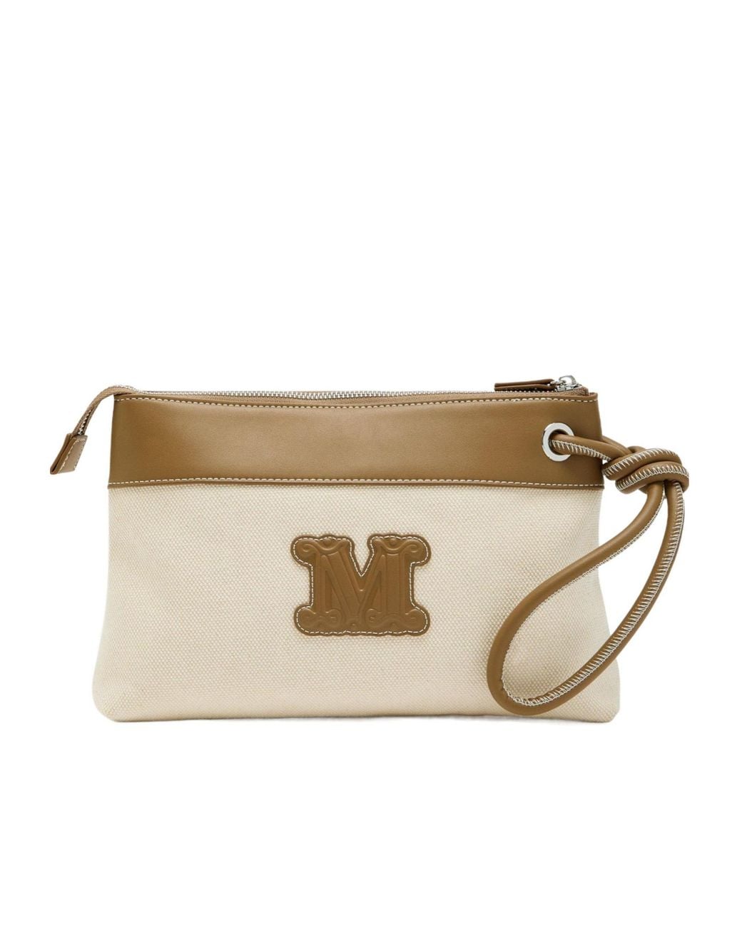 Max Mara Natural Canvas Clutch