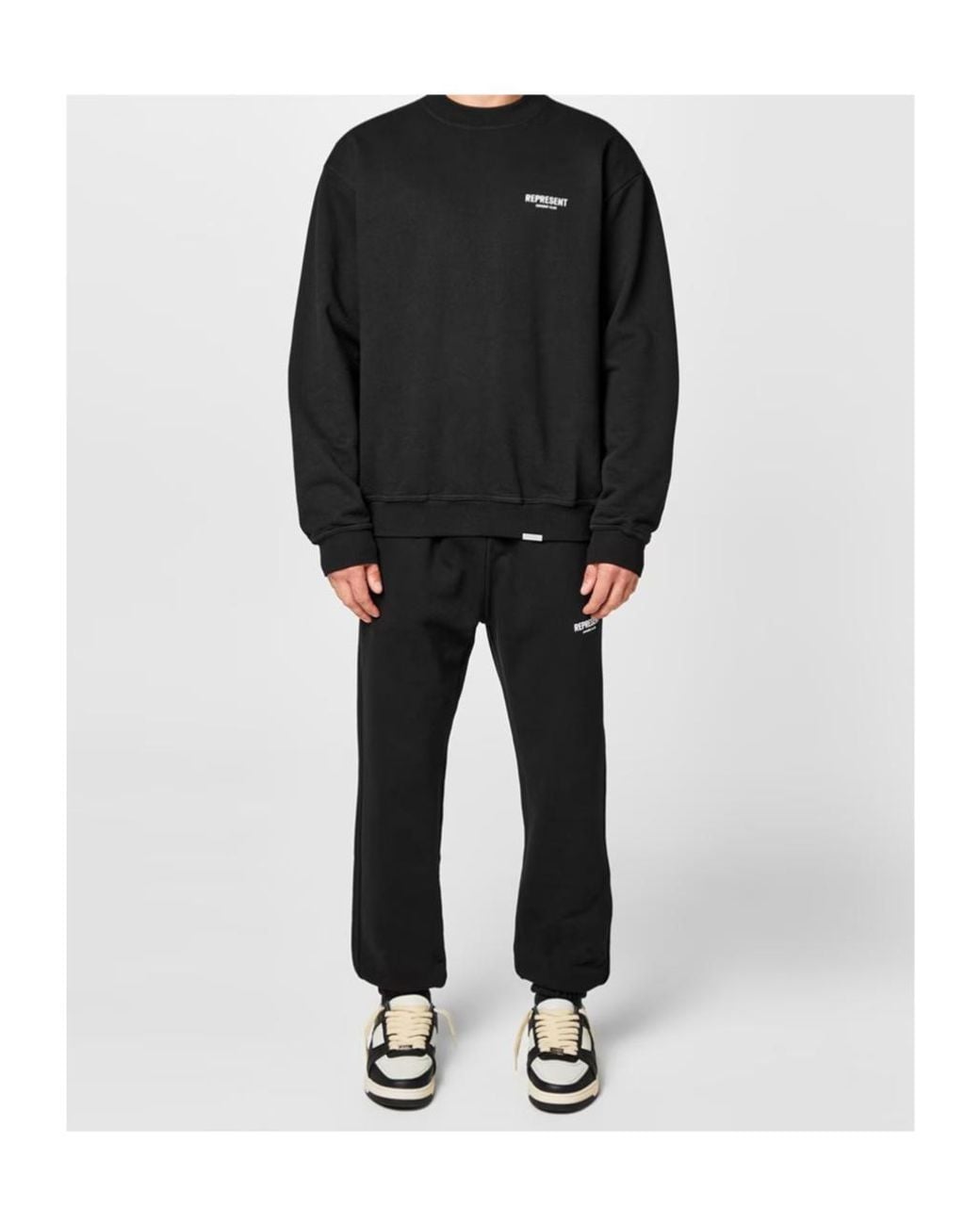 Represent Black Logo Track Pants for men