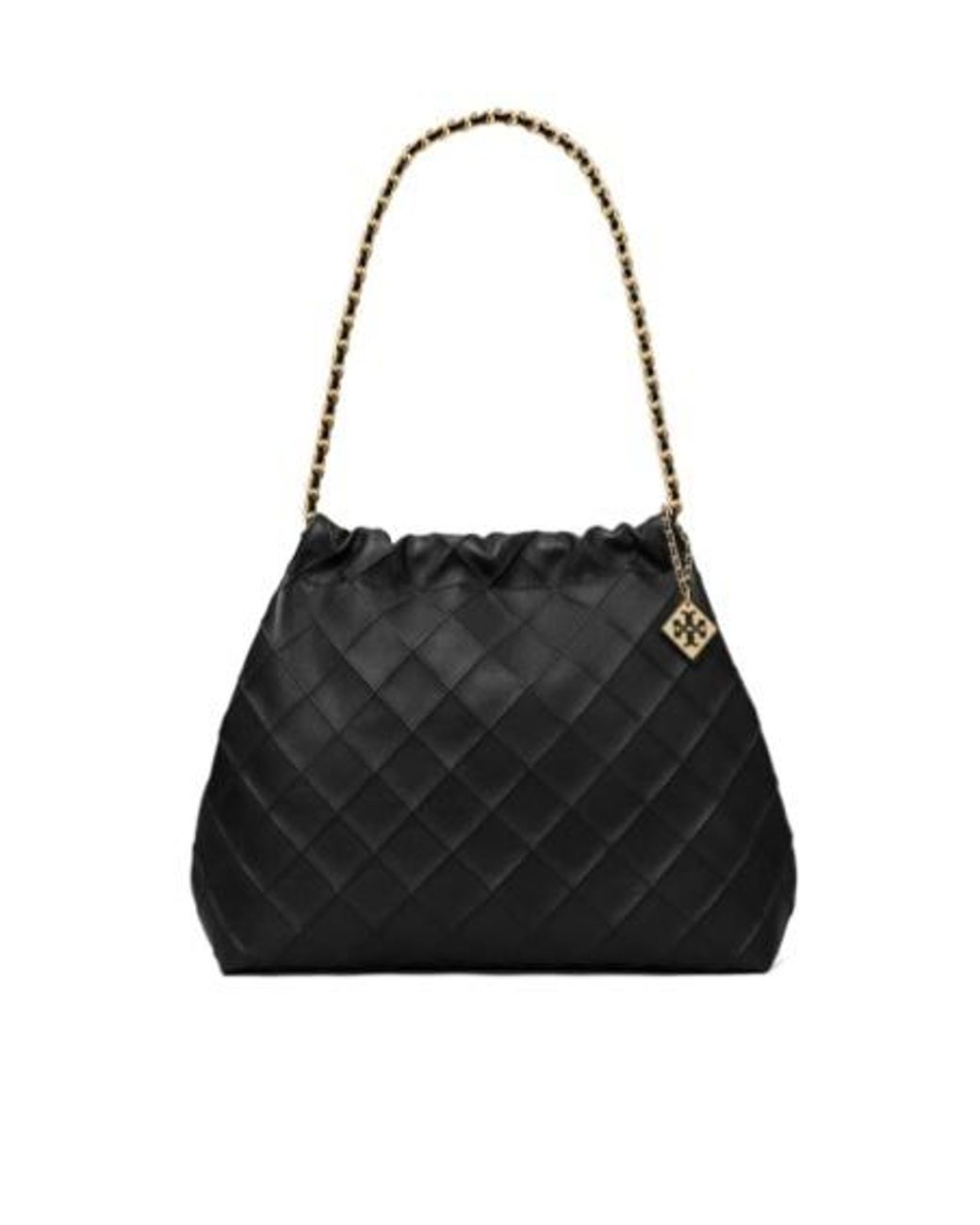 Tory Burch Black Fleming Soft Drawstring Tote Bag