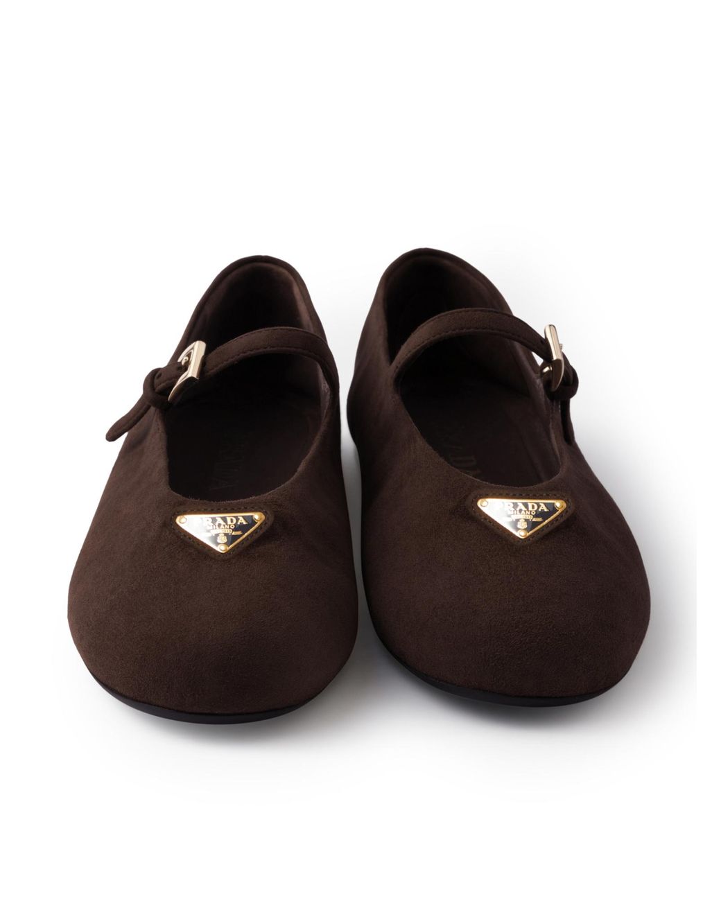 Prada Brown Suede Ballerinas