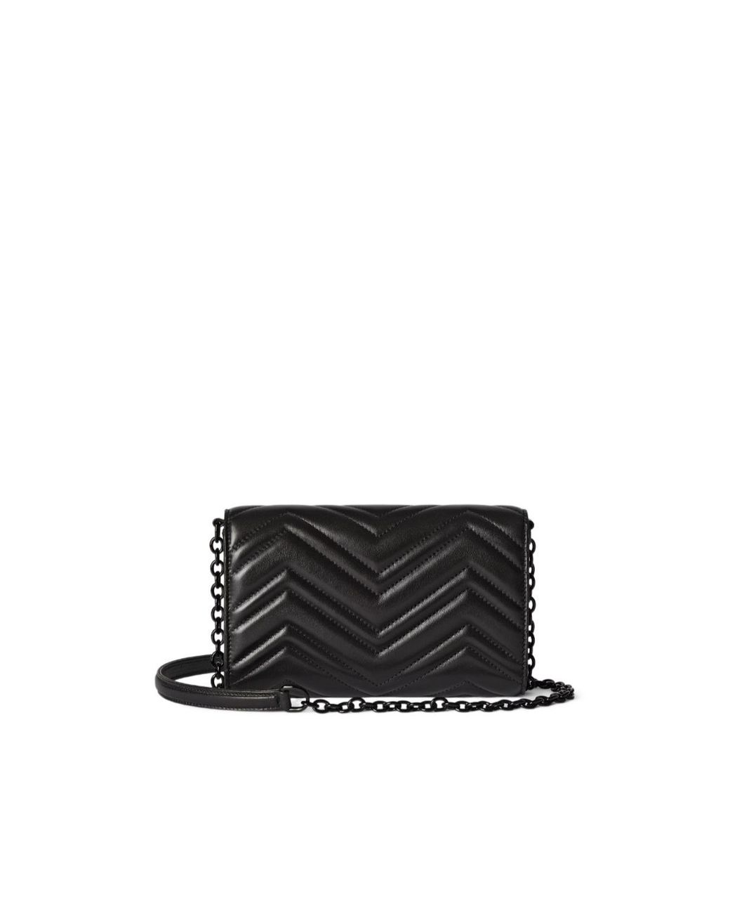 Gucci Black Chain Linked Gg Marmont Wallet