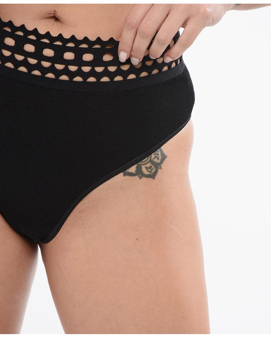 Alaïa Black Vienne Openwork Briefs