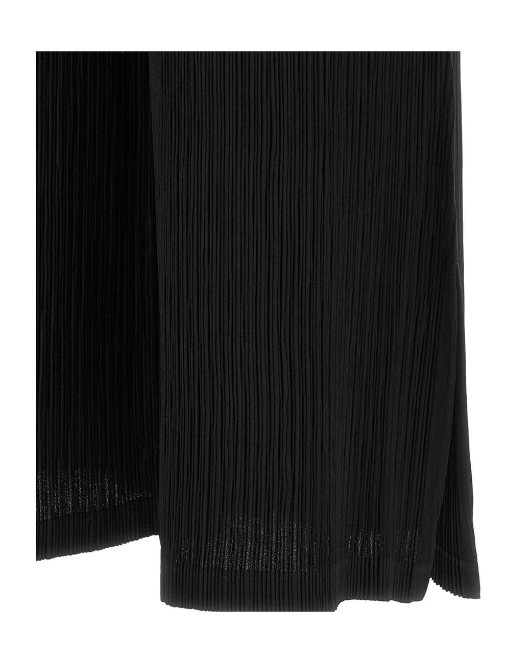 Issey Miyake Black Hatching Pleated Cropped Pants