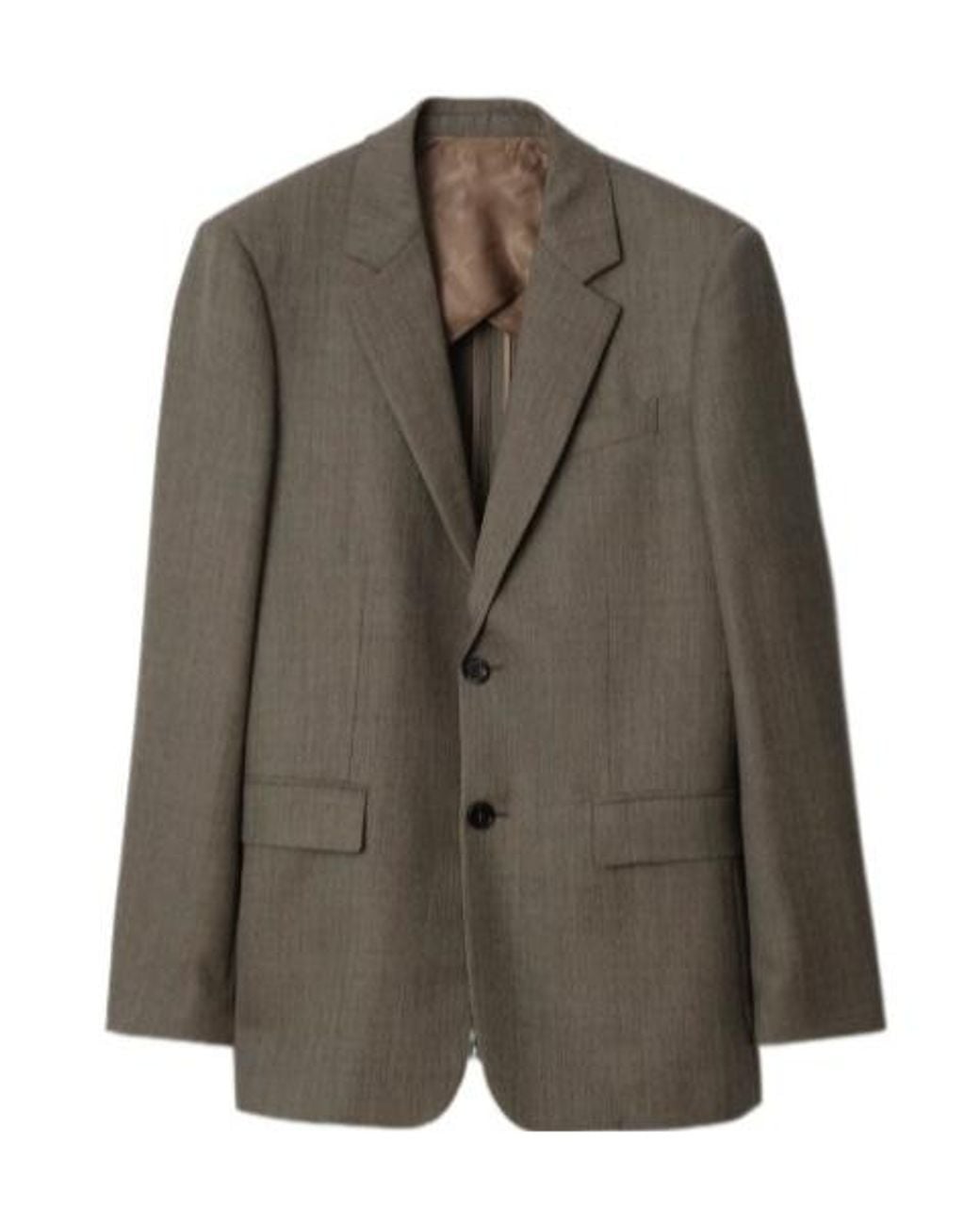 Burberry Green Sharkskin Wool Tailored Jacket for men