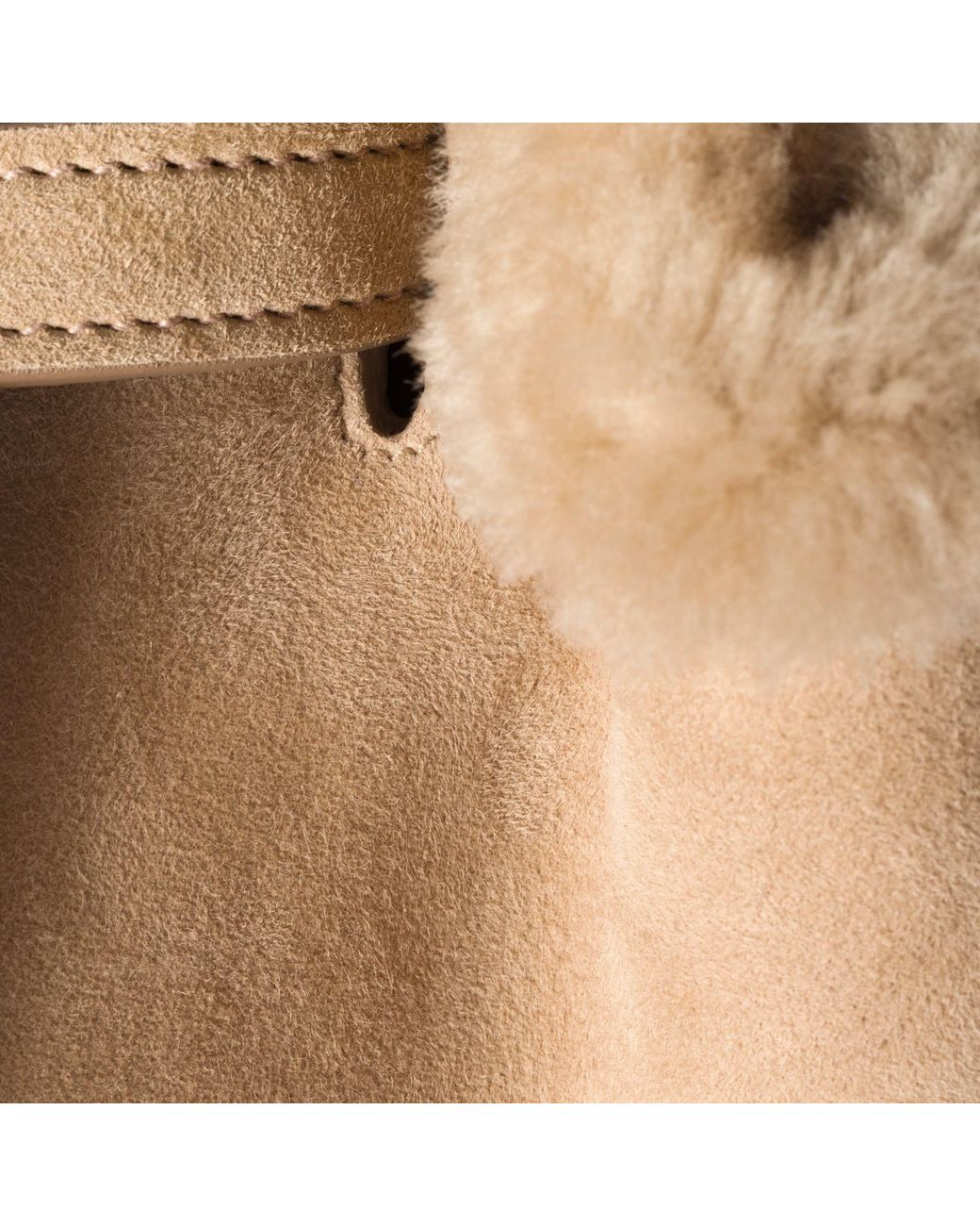 Miu Miu Natural Aventure Shearling Tote Bag