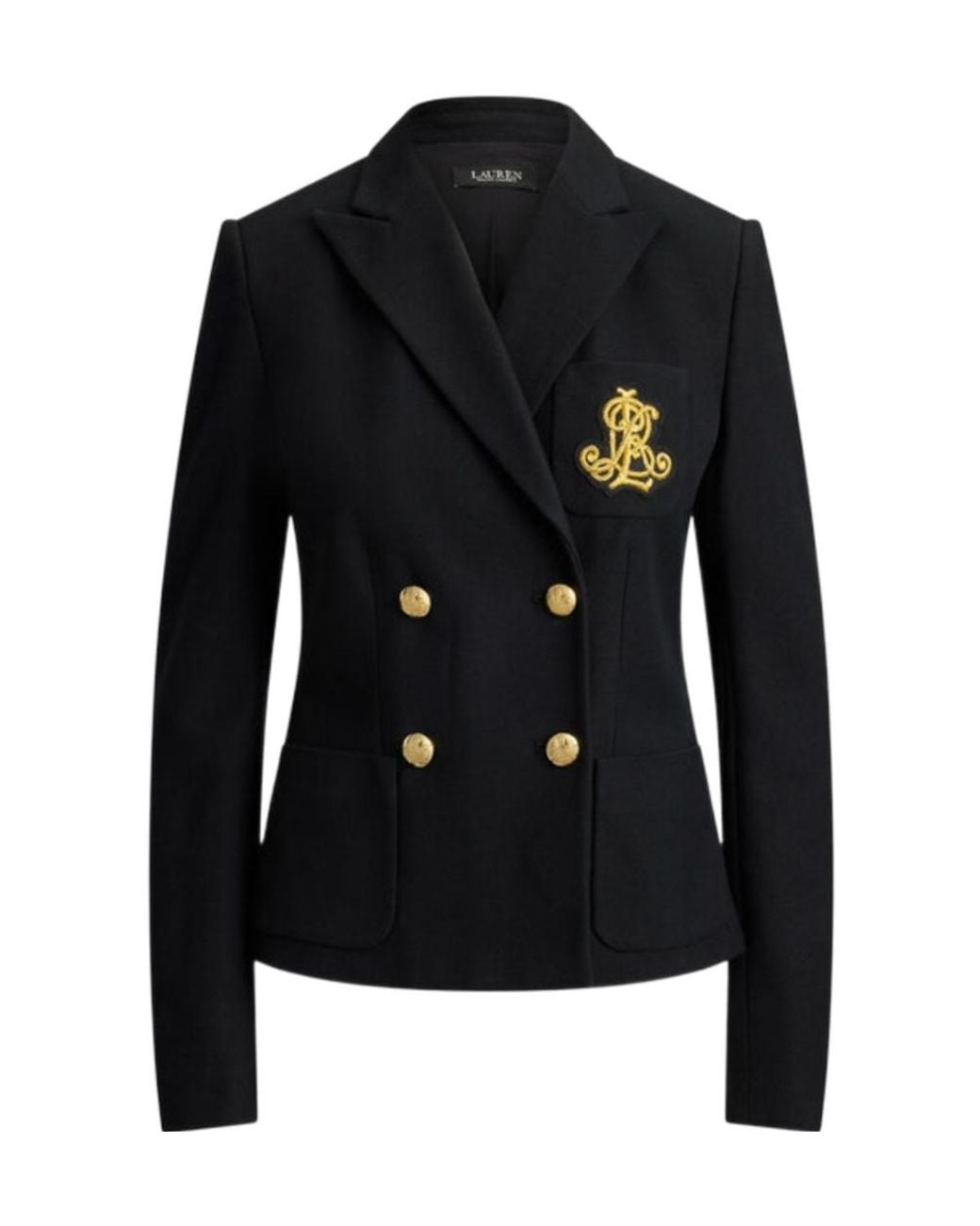 Ralph Lauren Black Lauren Crest Double-Breasted Blazer