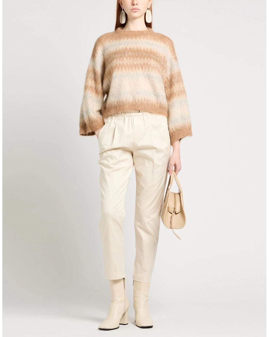 Brunello Cucinelli White Tapered-Leg Trousers