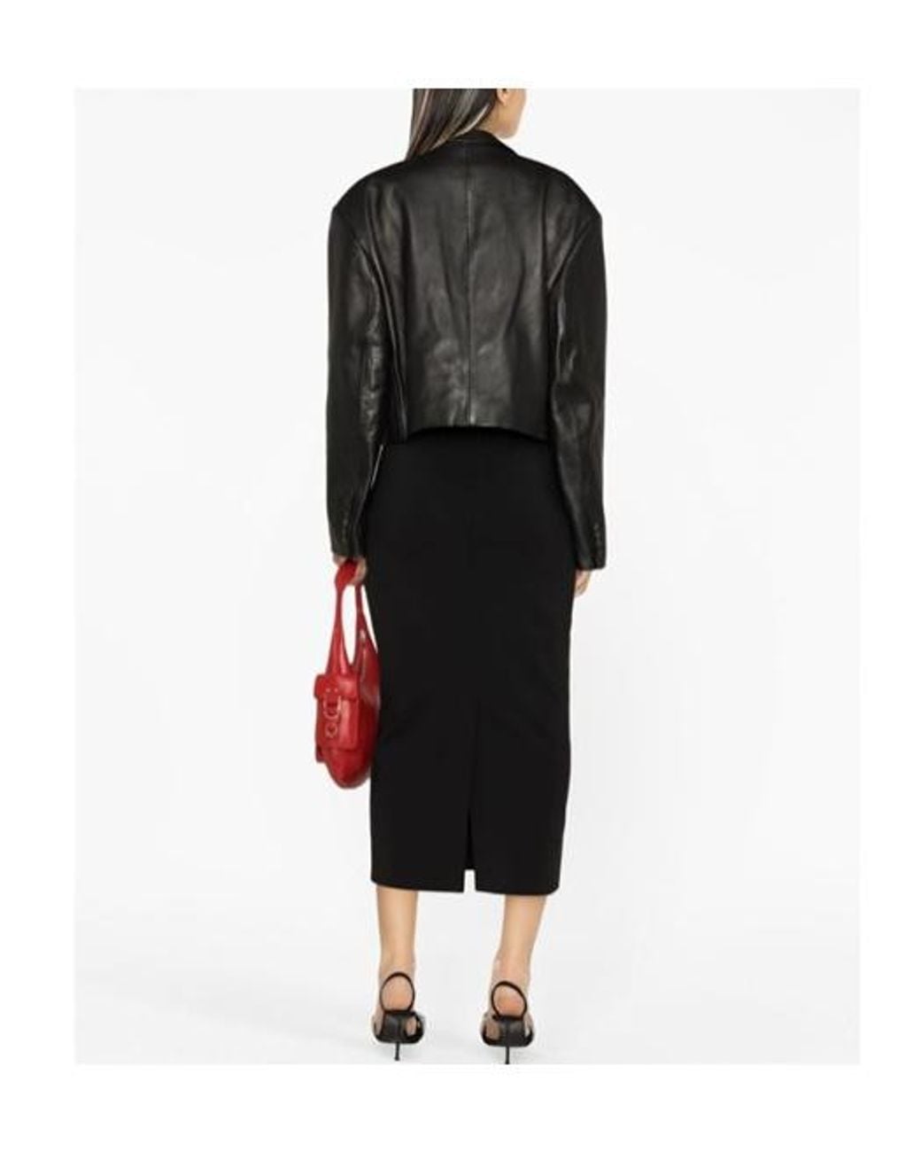 Alexander Wang Black Logo-Embroidered Pencil Skirt