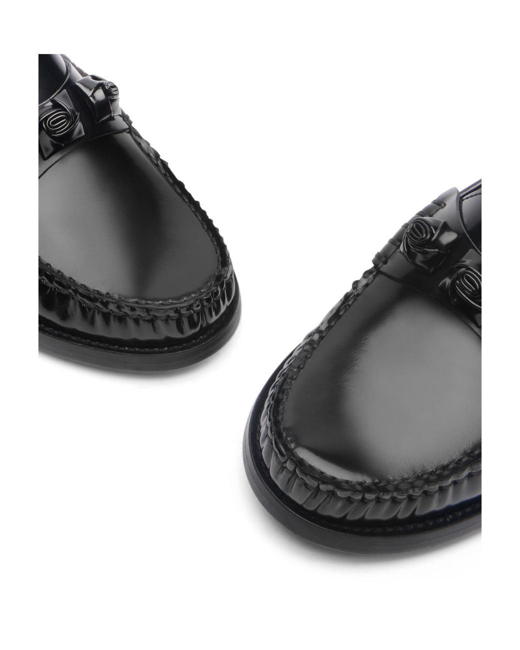 Stuart Weitzman Black Round Head Loafer Shoes
