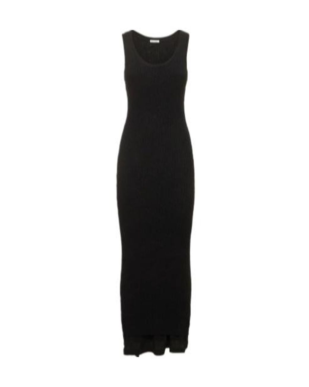 Jil Sander Black Rib Knitted Long Dress