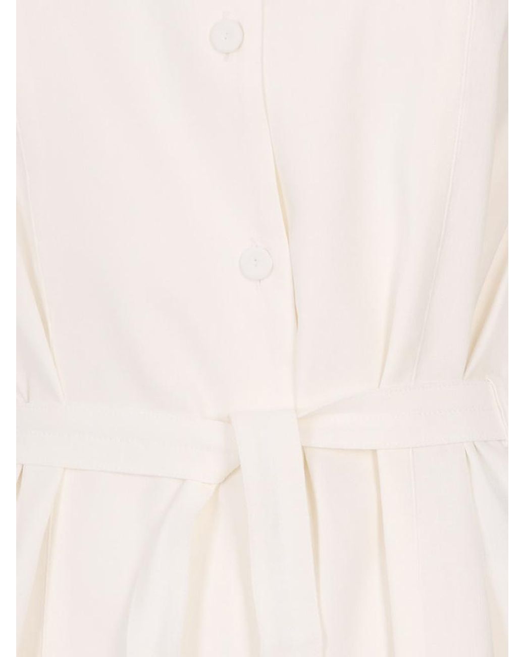 Max Mara White Mxpnordica Long-Sleeved Dress